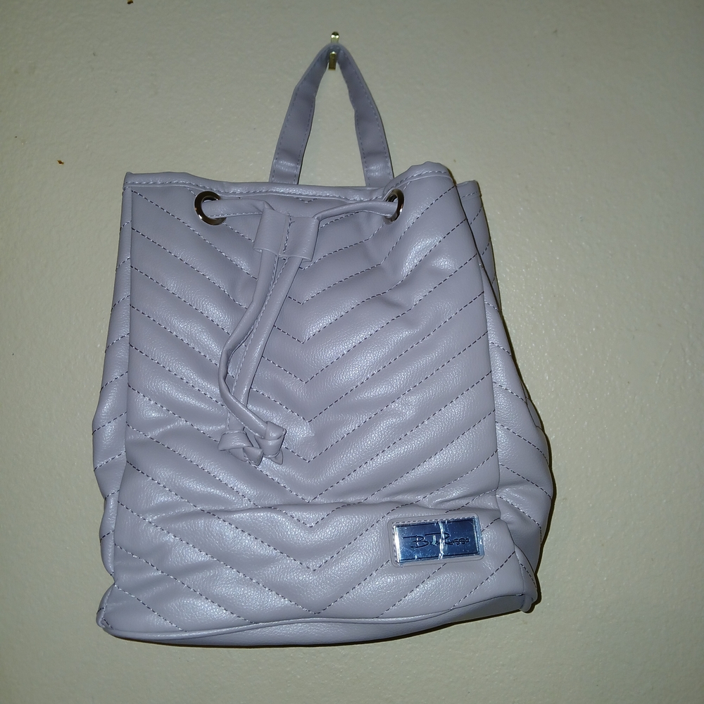 Chic Quilted Backpack/Purse - Light Gray